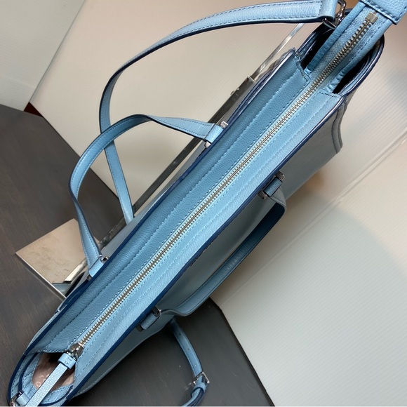 👜 Kate Spade Cameron Street Candace Satchel Light Blue Pebbled Leather - Picture 6 of 16